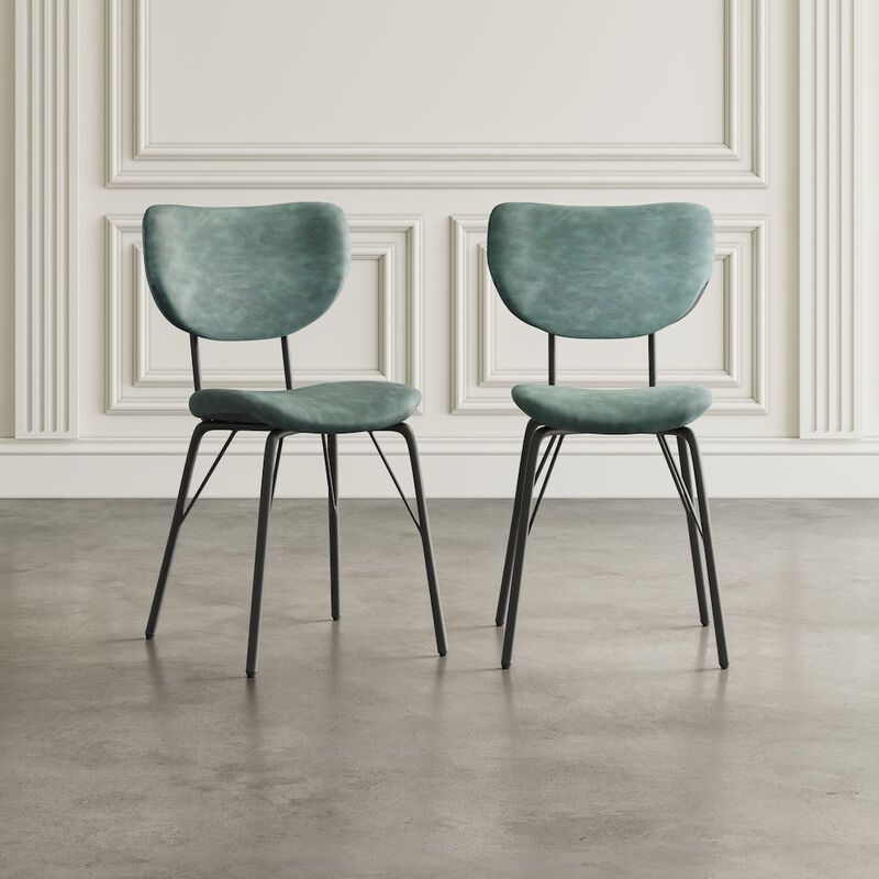 Jofran Modern Faux Leather Split-Back Upholstered Dining Chair (Set of 2)