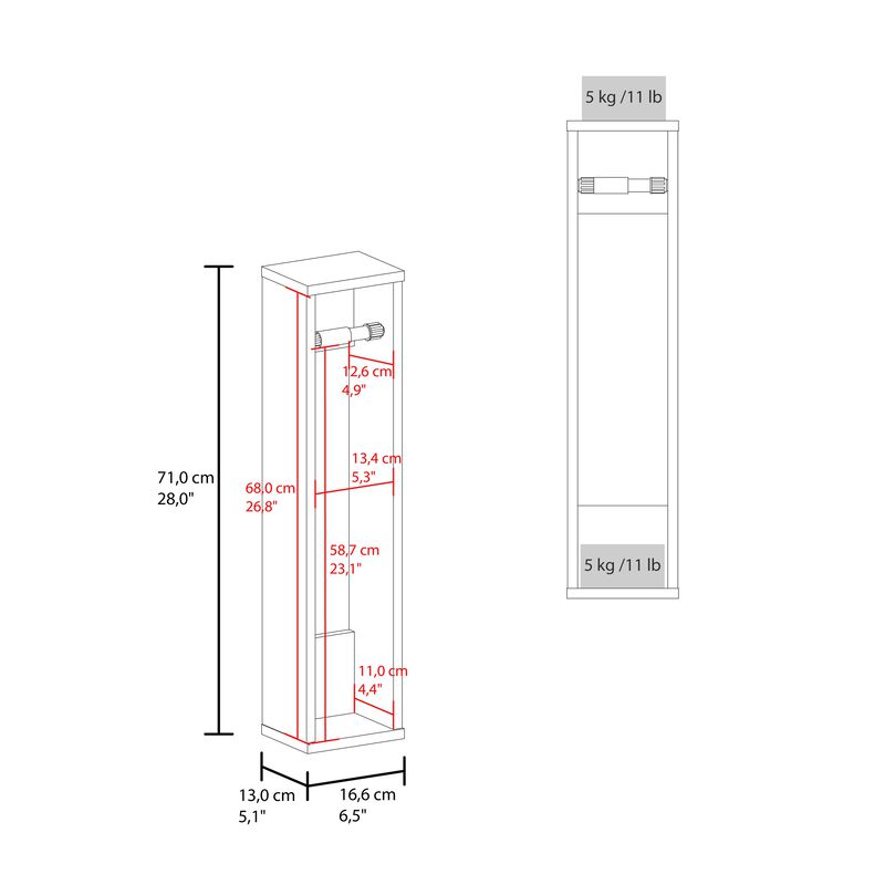 Golovin Shelf  28" H, with 2 Shelves, White