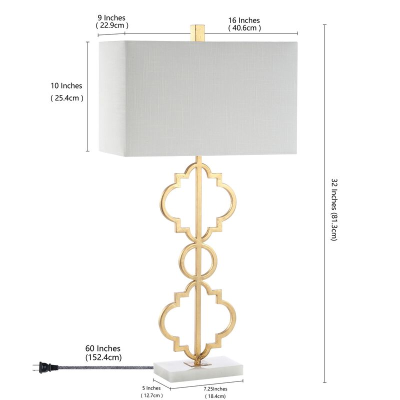 Selina Iron Ogee Trellis Modern LED Table Lamp
