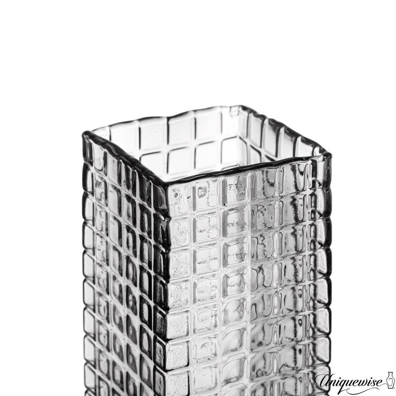 10 and 12-Inch Frosted Gray Glass Vases