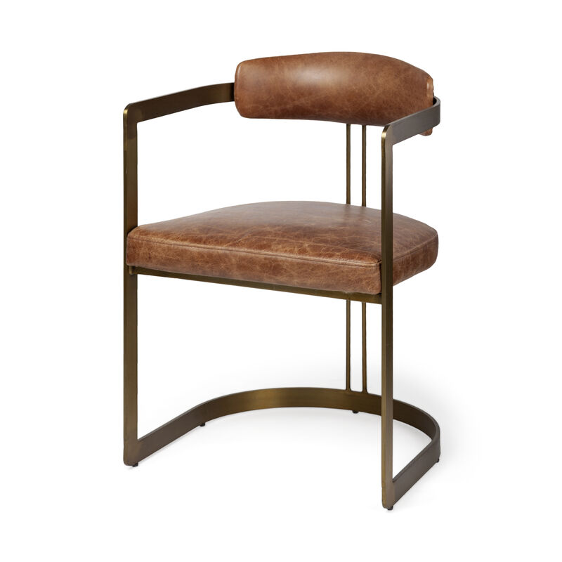 Hollyfield Brown Leather Dining Chair