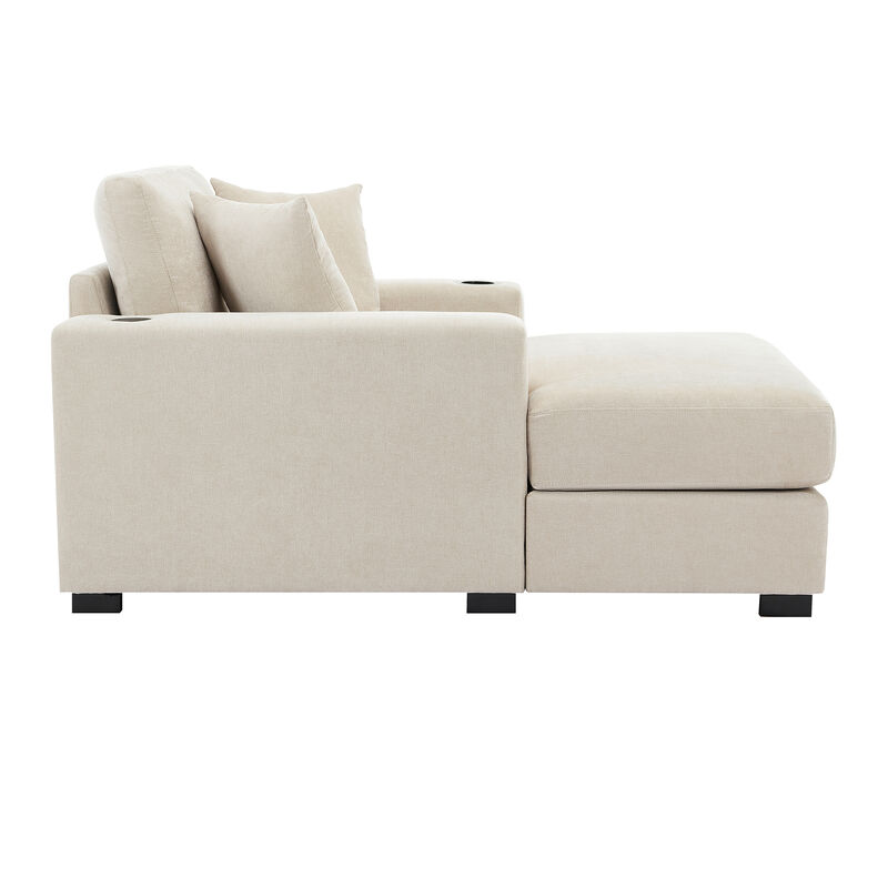 Merax Modern Chenille Chaise Lounge Sofa Couch