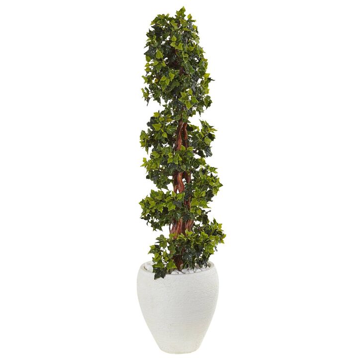 Nearly Natural 4-ft English Ivy Tree in Planter UV Resist (Indoor/Outdoor)