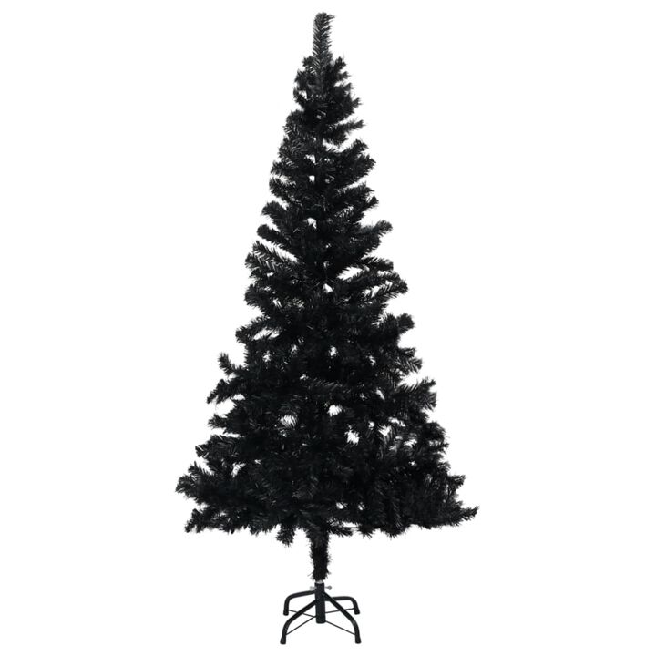 vidaXL Artificial Christmas Tree with Stand Black 59.1" PVC