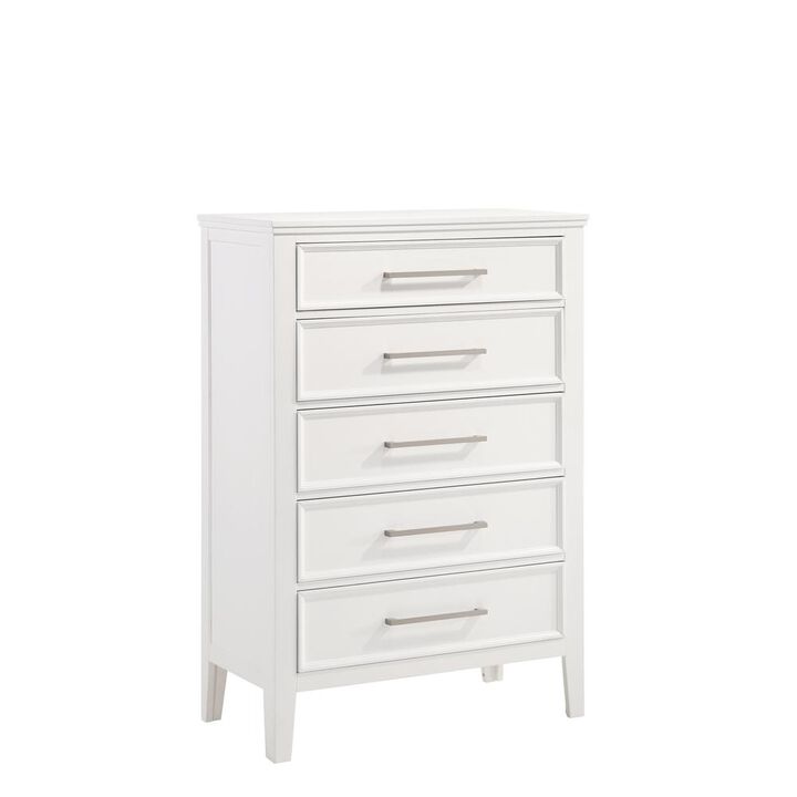 New Classic Furniture Furniture Andover Transitional Solid Wood Chest in White