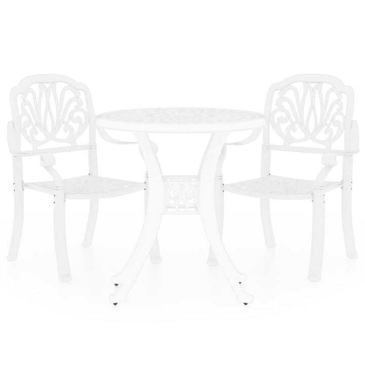 vidaXL 3 Piece Bistro Set Cast Aluminum White
