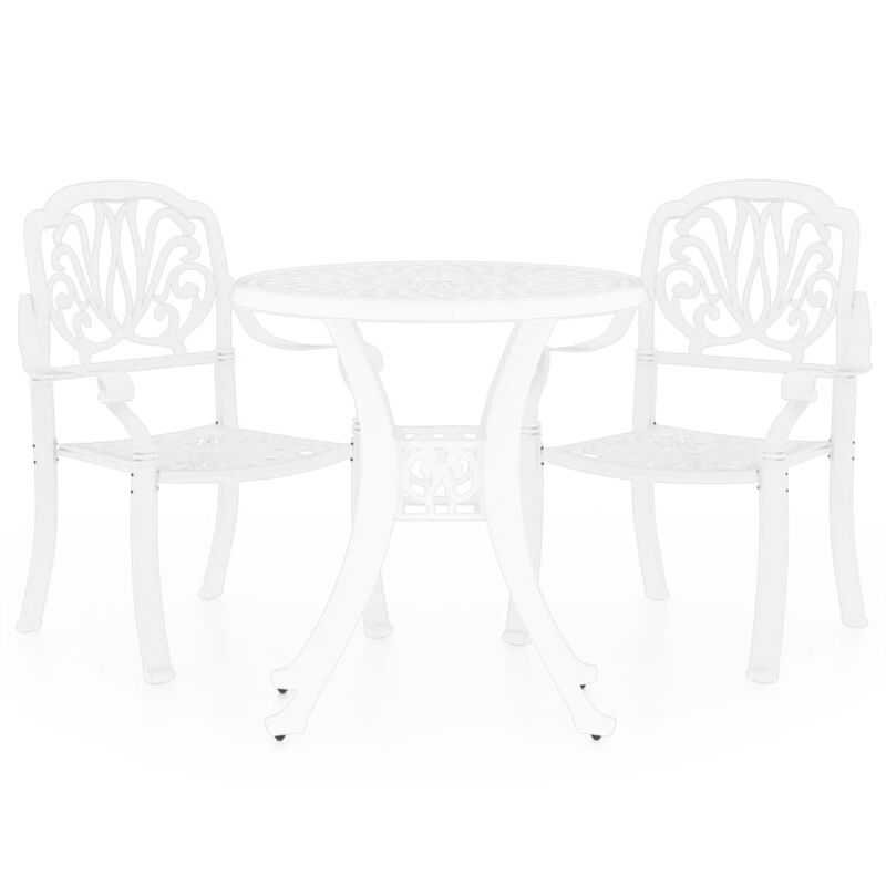 vidaXL 3 Piece Bistro Set Cast Aluminum White
