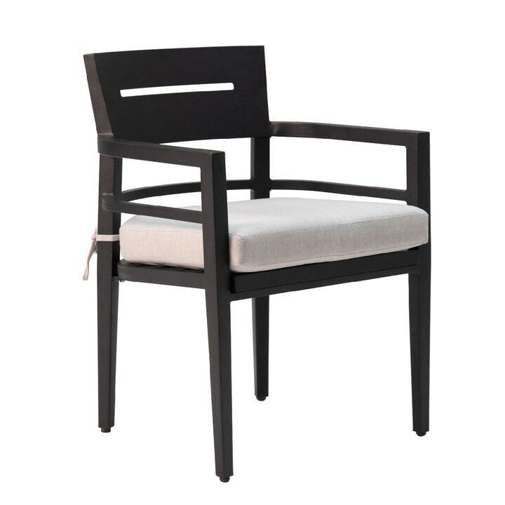 Aluminum Outdoor Patio Dining Chairs with Plush Cushions (Set of 4)