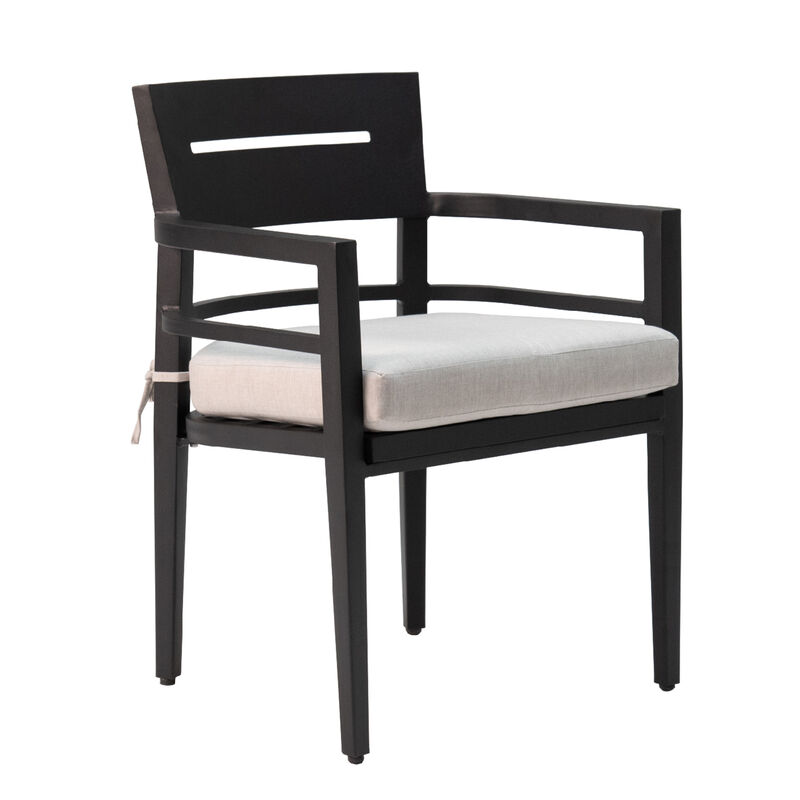Aluminum Outdoor Patio Dining Chairs with Plush Cushions (Set of 4)