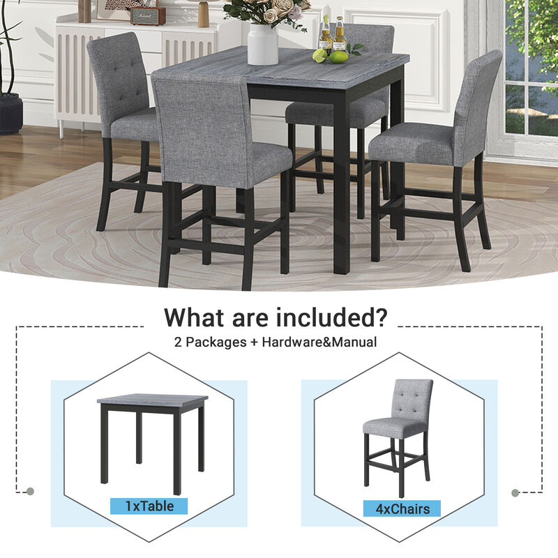 Merax 5-Piece Counter Height Dining Set
