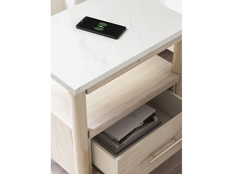 Cadmori 24" One-Drawer Charging Nightstand