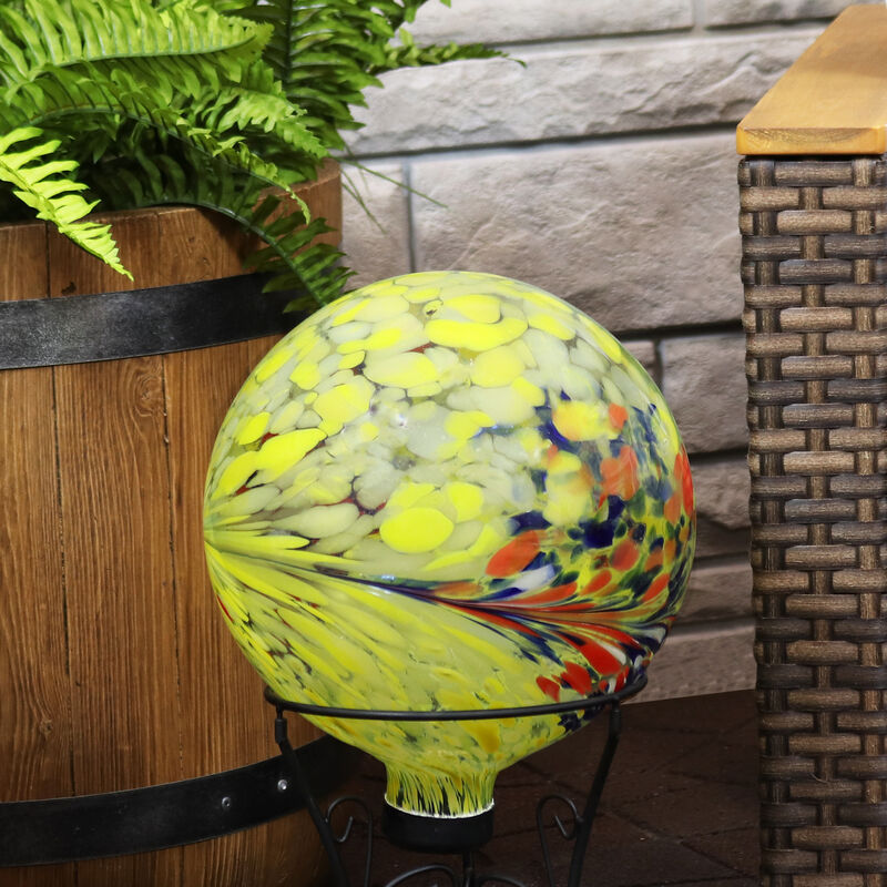 Sunnydaze Bright Summer Burst Glass Gazing Globe - 10 in