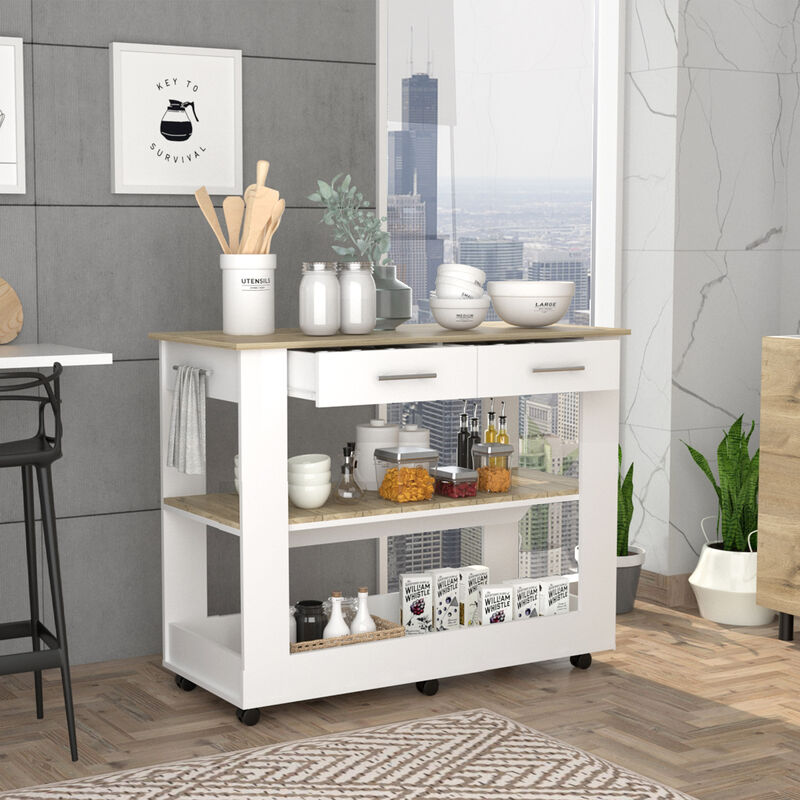 Streamdale Cala Kitchen Island 46" with Casters and Drawers