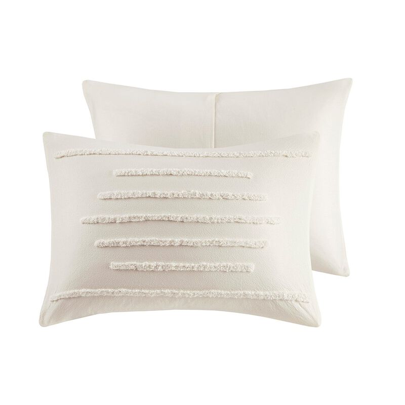 Gracie Mills Sotelo Modern Cotton Chenille Duvet Cover Set