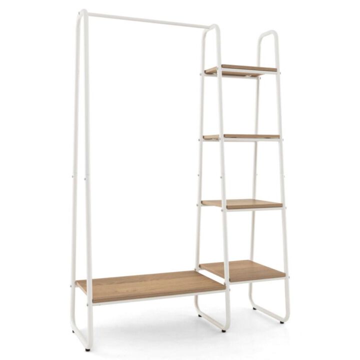 Hivvago Clothes Rack Free Standing Storage Tower with Hanging Bar