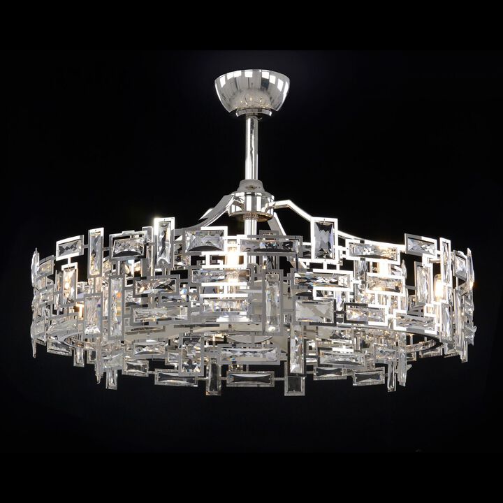 Eight-Light Chandelier with Fan