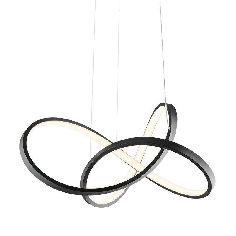 Knotted Chandelier Black Metal Integrated LED Dimmable
