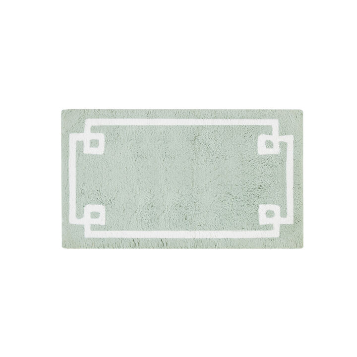 Gracie Mills Tiffany Bordered Medium Pile Tufted Cotton Bath Rug" - 24x72"
