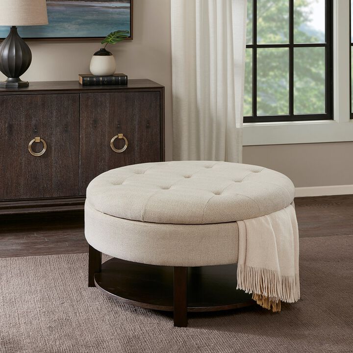 Gracie Mills Alexandra Luxe Circular Storage Ottoman