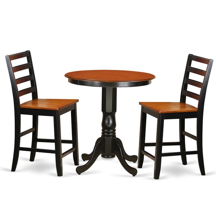 East West Furniture 3  Pc  counter  height  set-pub  Table  and  2  Kitchen  bar  stool