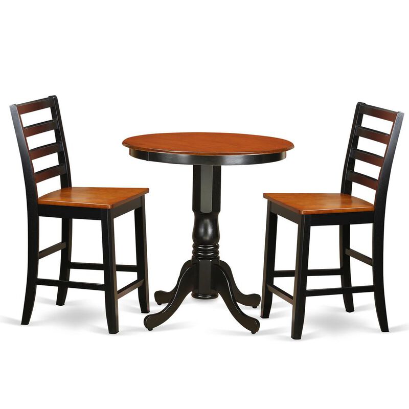 East West Furniture 3  Pc  counter  height  set-pub  Table  and  2  Kitchen  bar  stool