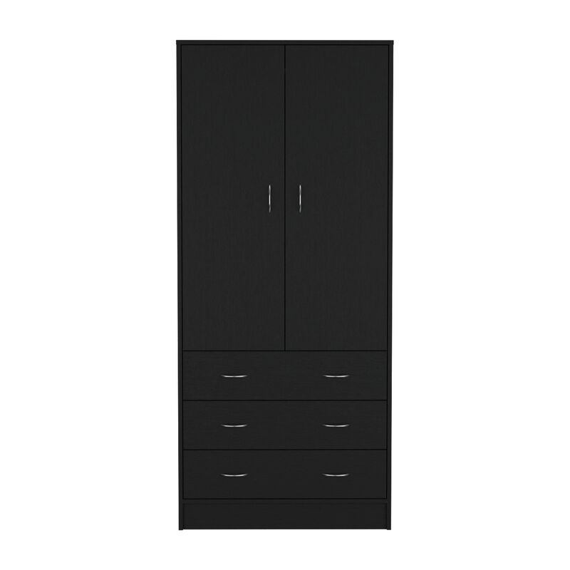Melfa 71" H Armoire, with 2 doors, 3 drawers and 1 hanging rod, White,Bedroom