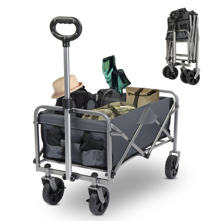 Garden Folding Cart Heavy-Duty Collapsible Trolley for Gardening Tools, Plants, and Outdoor Gear