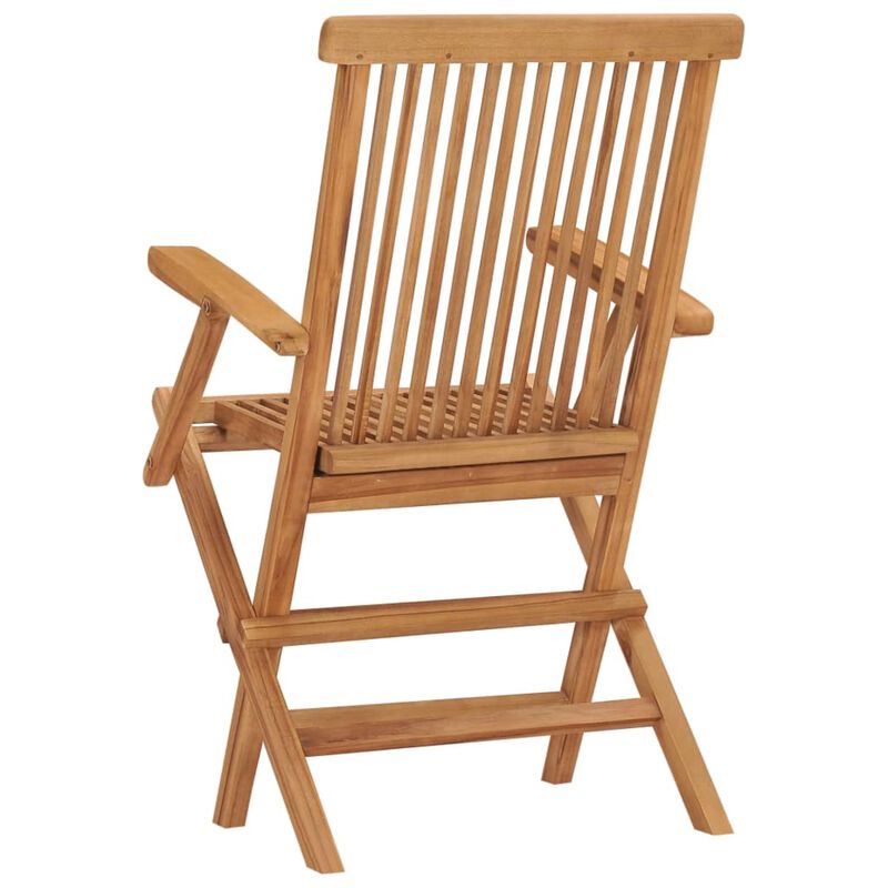 vidaXL Folding Patio Chairs 3 pcs Solid Teak Wood