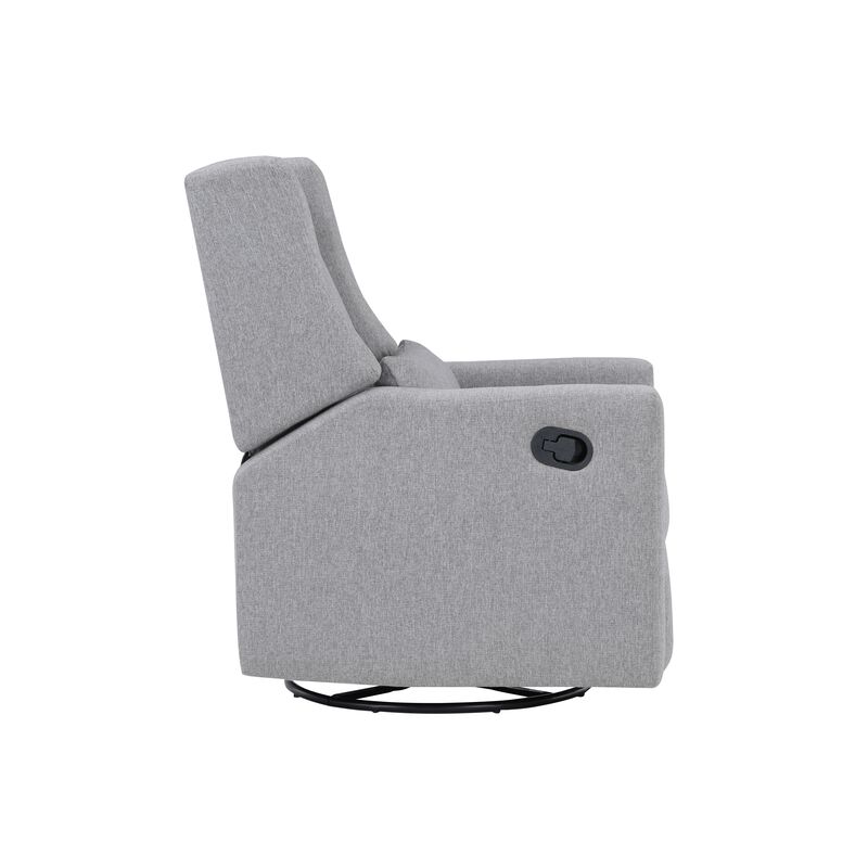 Pronto Swivel Glider Recliner with Pillow Rich Gray Fabric