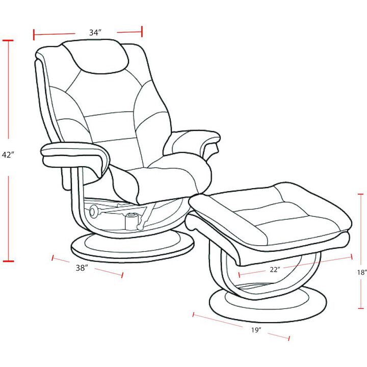 Parker Living Knight - Robust Manual Reclining Swivel Chair and Ottoman