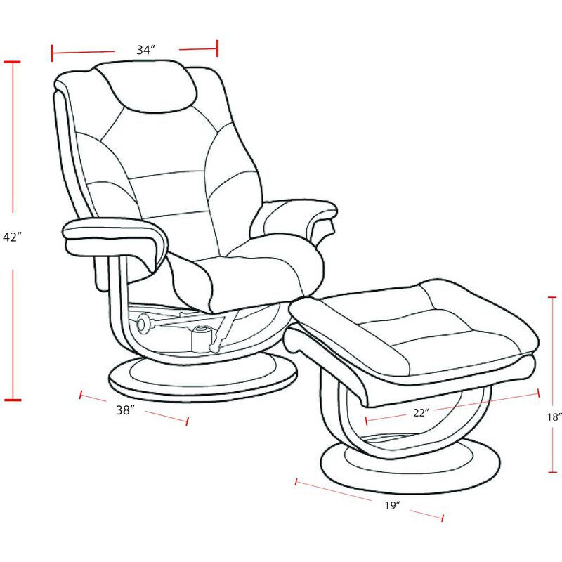 Parker Living Knight - Robust Manual Reclining Swivel Chair and Ottoman