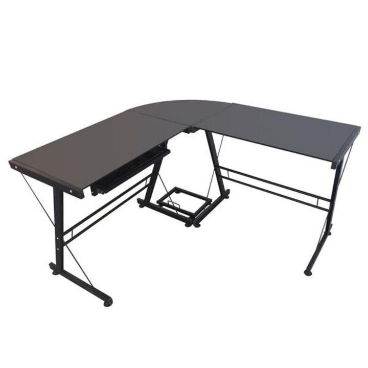 L-Shaped Durable Stalinite Splicing Computer Desk Modern Home Office Workstation