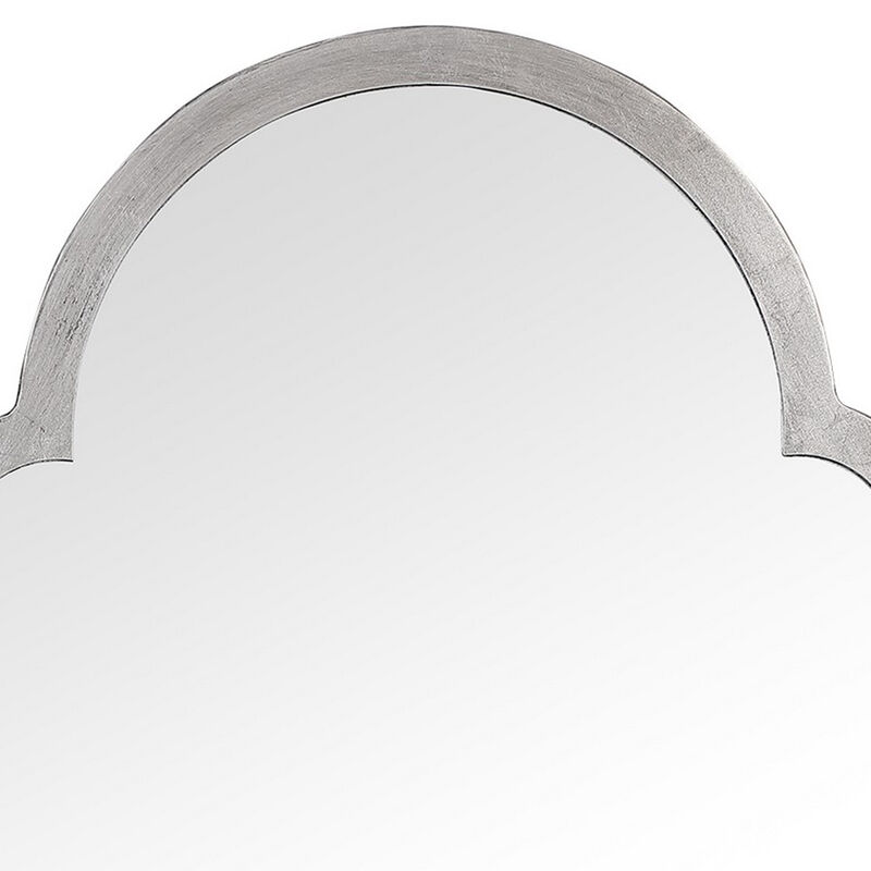 Sleek Elongated Quatrefoil Frame Mirror, Silver-Benzara