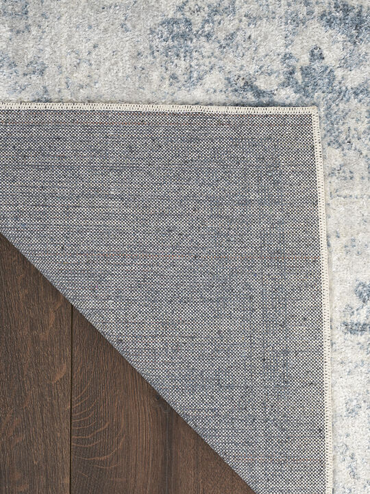 Astra Machine Washable ASW11 Blue/Ivory 9' x 12' Rug