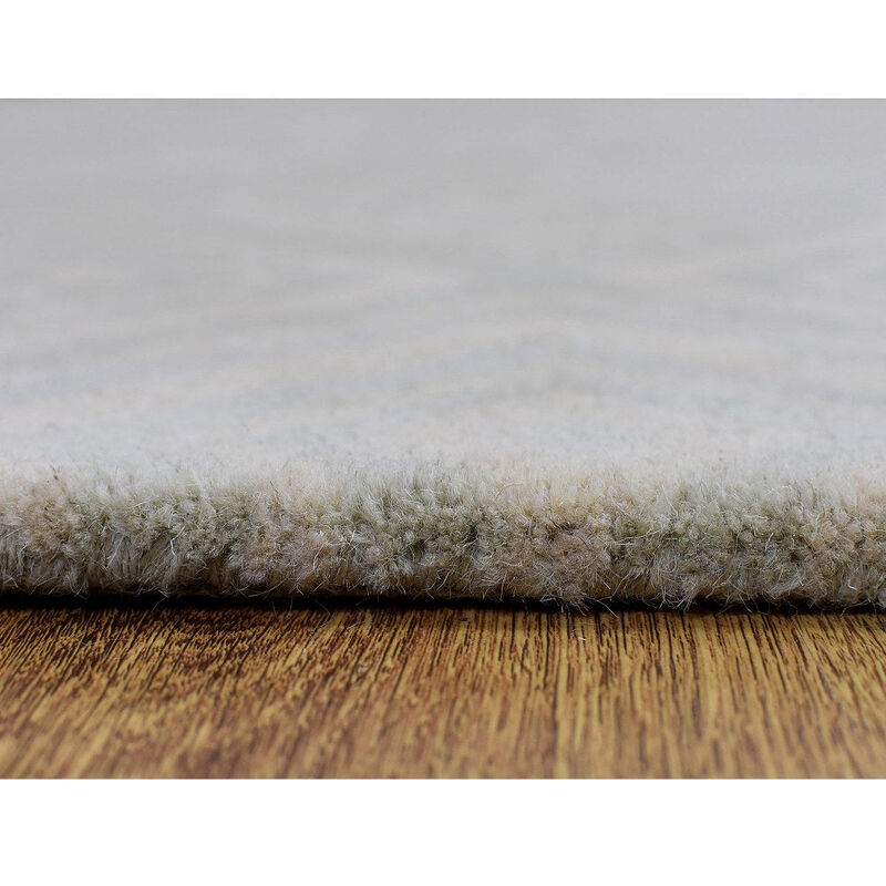 RUGSOTIC CARPETS HAND TUFTED WOOL ECO-FRIENDLY AREA RUGS  - 5'x7'6'', Rectangle Shape, Beige & Gray, Geometric Modern Design, High Pile Handmade Area Rugs for Living Room, Bed Room (K03085)