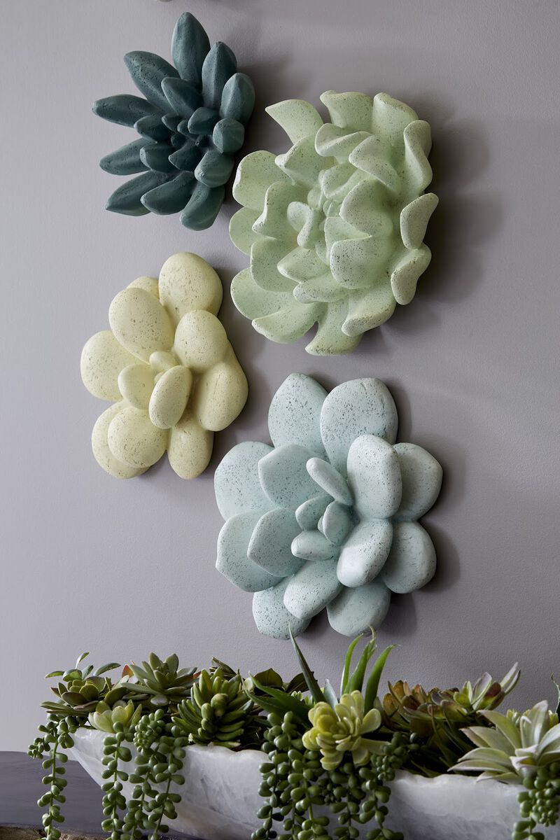 Topsy Turvy Succulent Wall Art in Jade