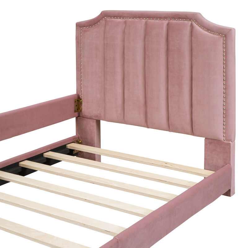 Merax Velvet Upholstered Daybed with Headboard