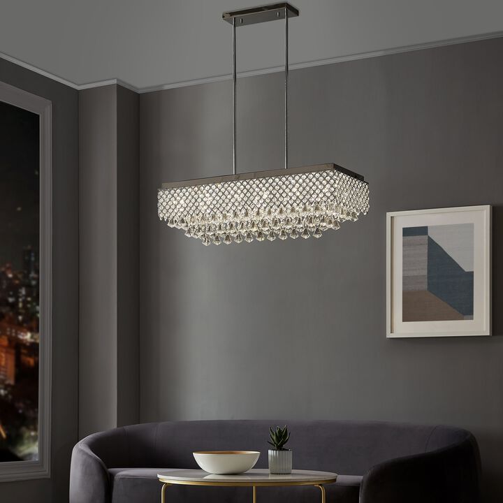 Cinderella Chandelier Chrome Metal and Crystal 12 LED Light