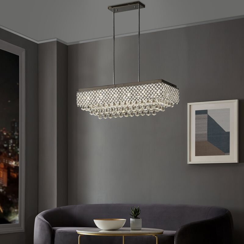 Cinderella Chandelier Chrome Metal and Crystal 12 LED Light