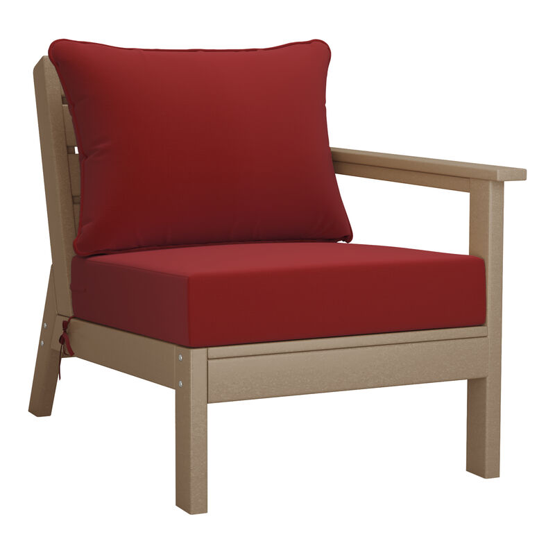 WestinTrends Outdoor Patio HDPE Loveseat Sofa with Patio Cushions