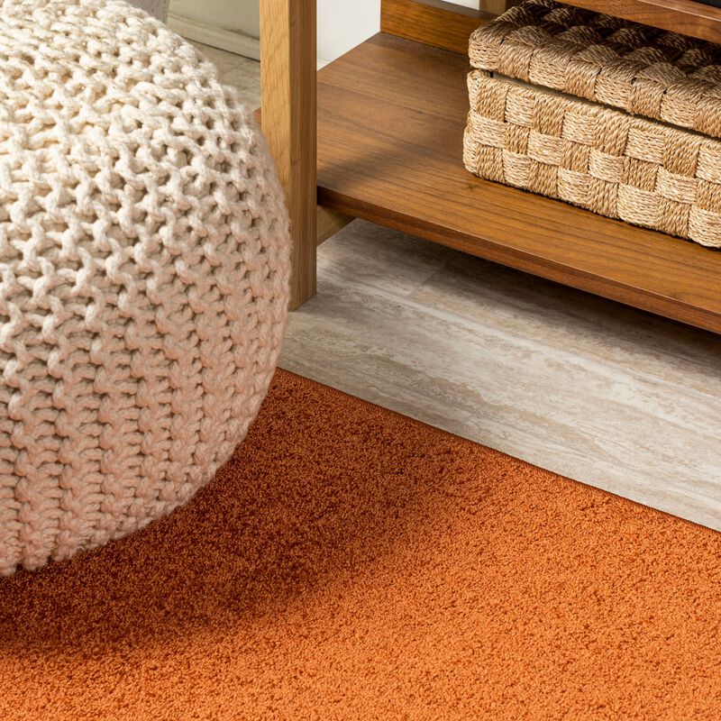 Haze Solid Low-Pile Red Area Rug