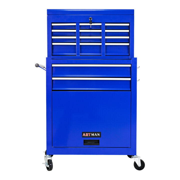 High Capacity Rolling Tool Chest With Wheels And Drawers, 8-Drawer Tool Storage Cabinet