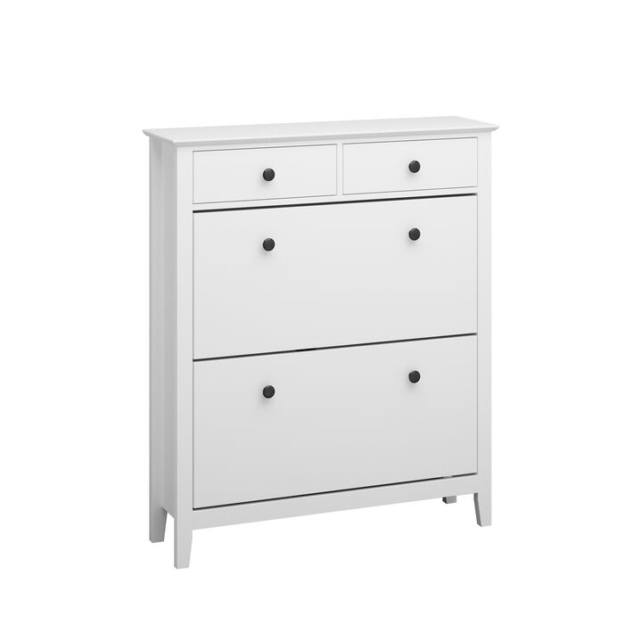 41.1 in. H x 35 in. W x 10 in. D in Assembled : White Wooden Shoe Storage Cabinet : Slight Luxury and Fashion