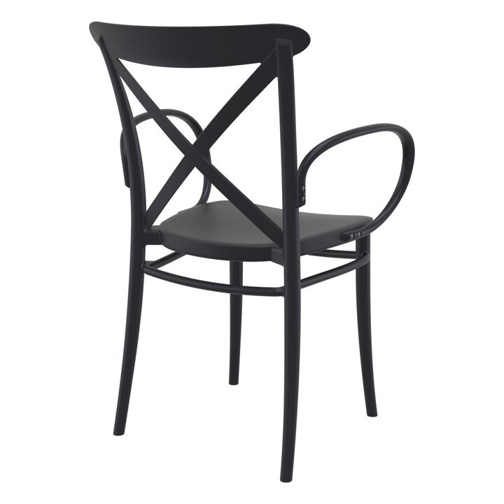 34.25" Taupe Brown Stackable Outdoor Patio XL Arm Chair