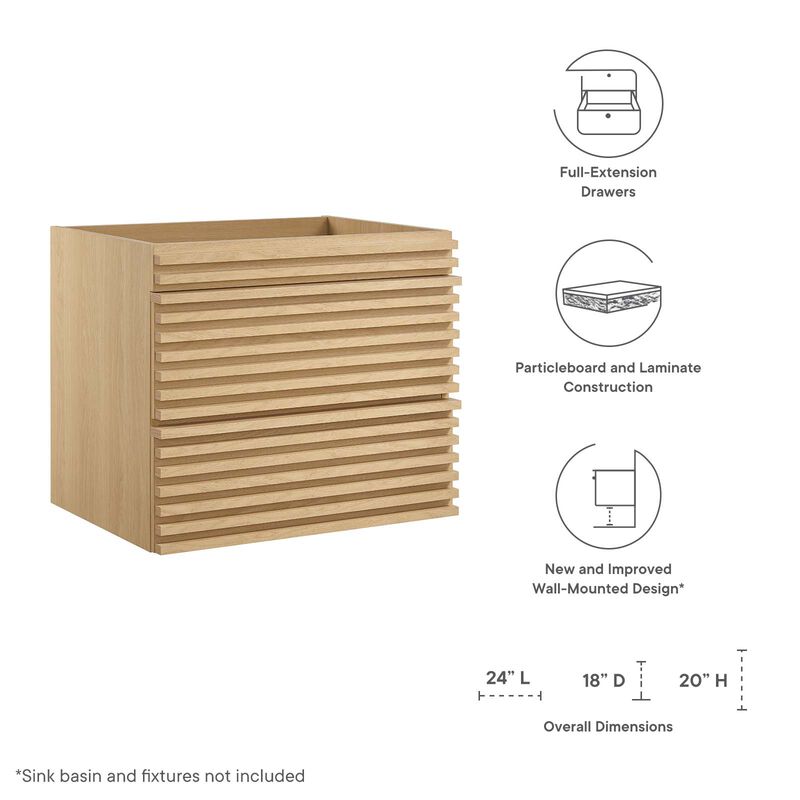 Render 24" Wall-Mount Bathroom Vanity Cabinet