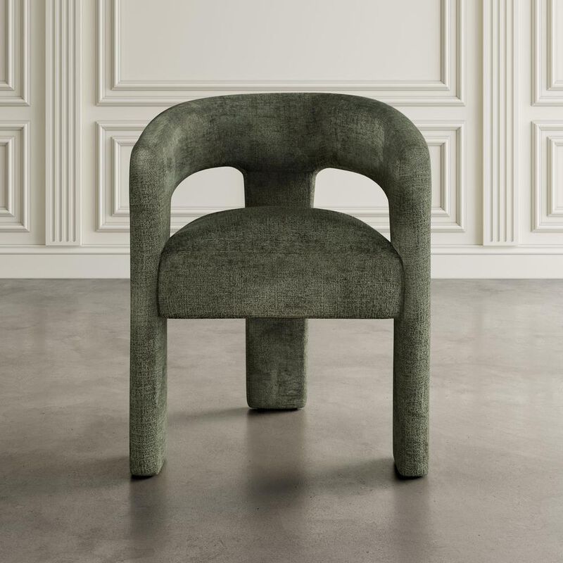 Jofran Modern Luxury Jacquard Fabric Upholstered Sculpture Armchair