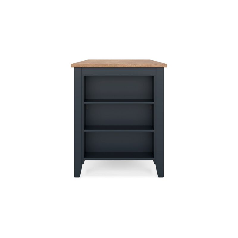 Gasy Counter Height Dining Table, 60 Inch, Dark Blue Brown Mango Wood - Benzara