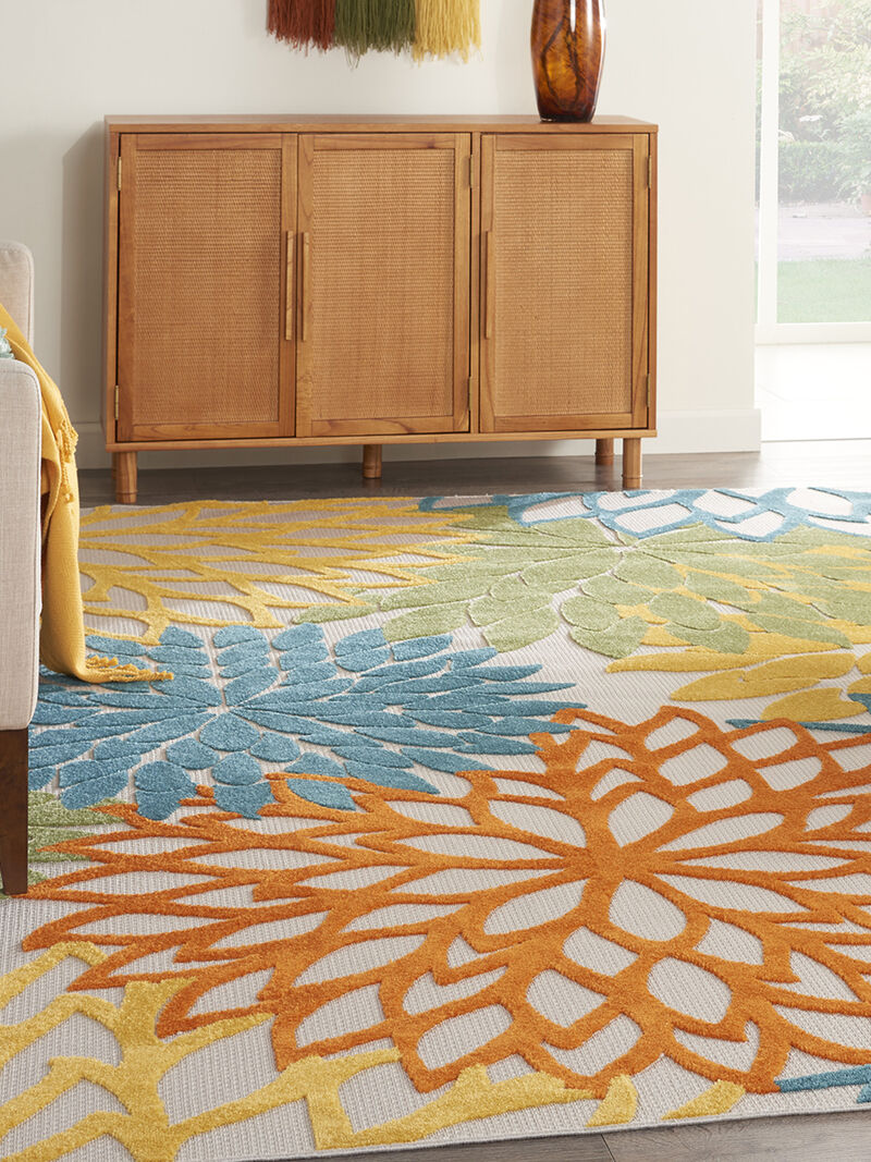 Aloha ALH05 Turquoise/Multicolor 9' x 12' Rug