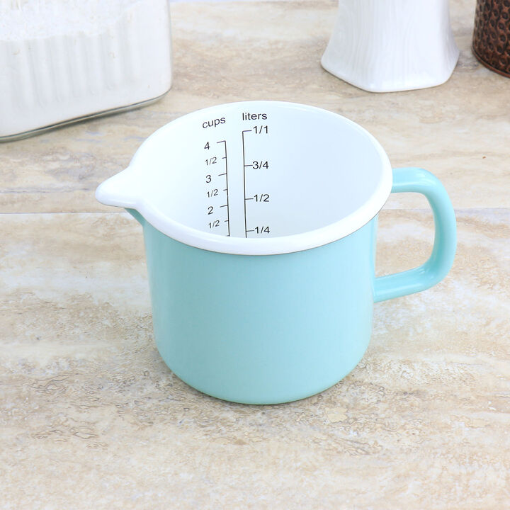 Martha Stewart Enamel on Steel Measuring Cup in Turquoise