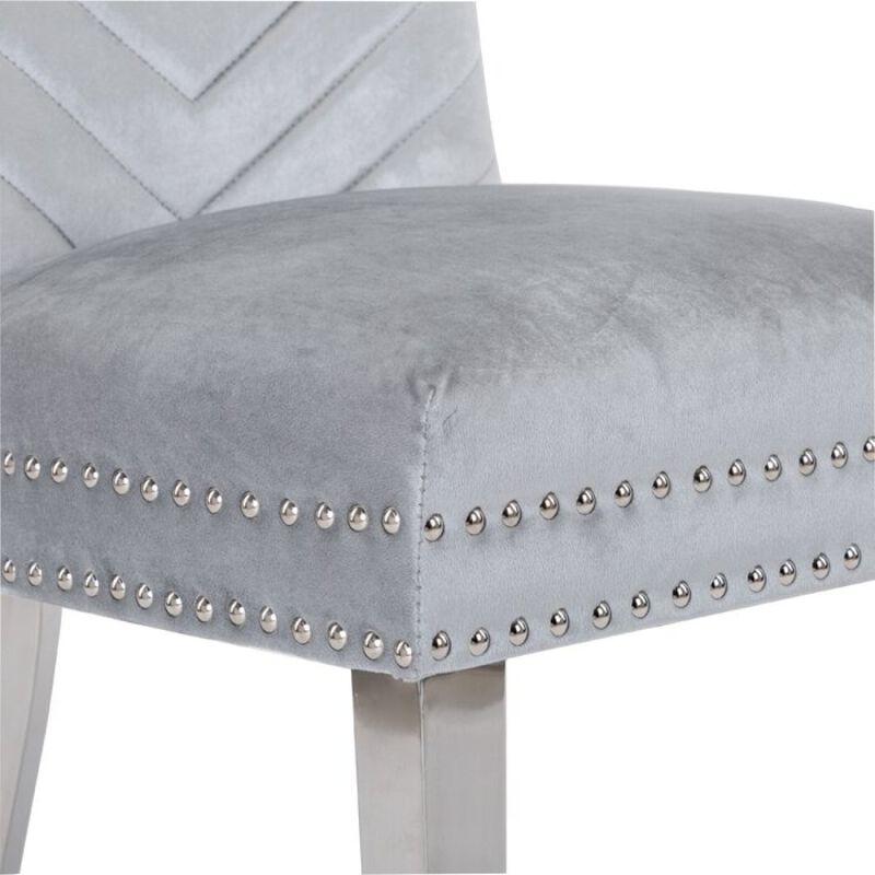 Eva 2 Piece Dining Chairs Finished with Velvet Fabric
